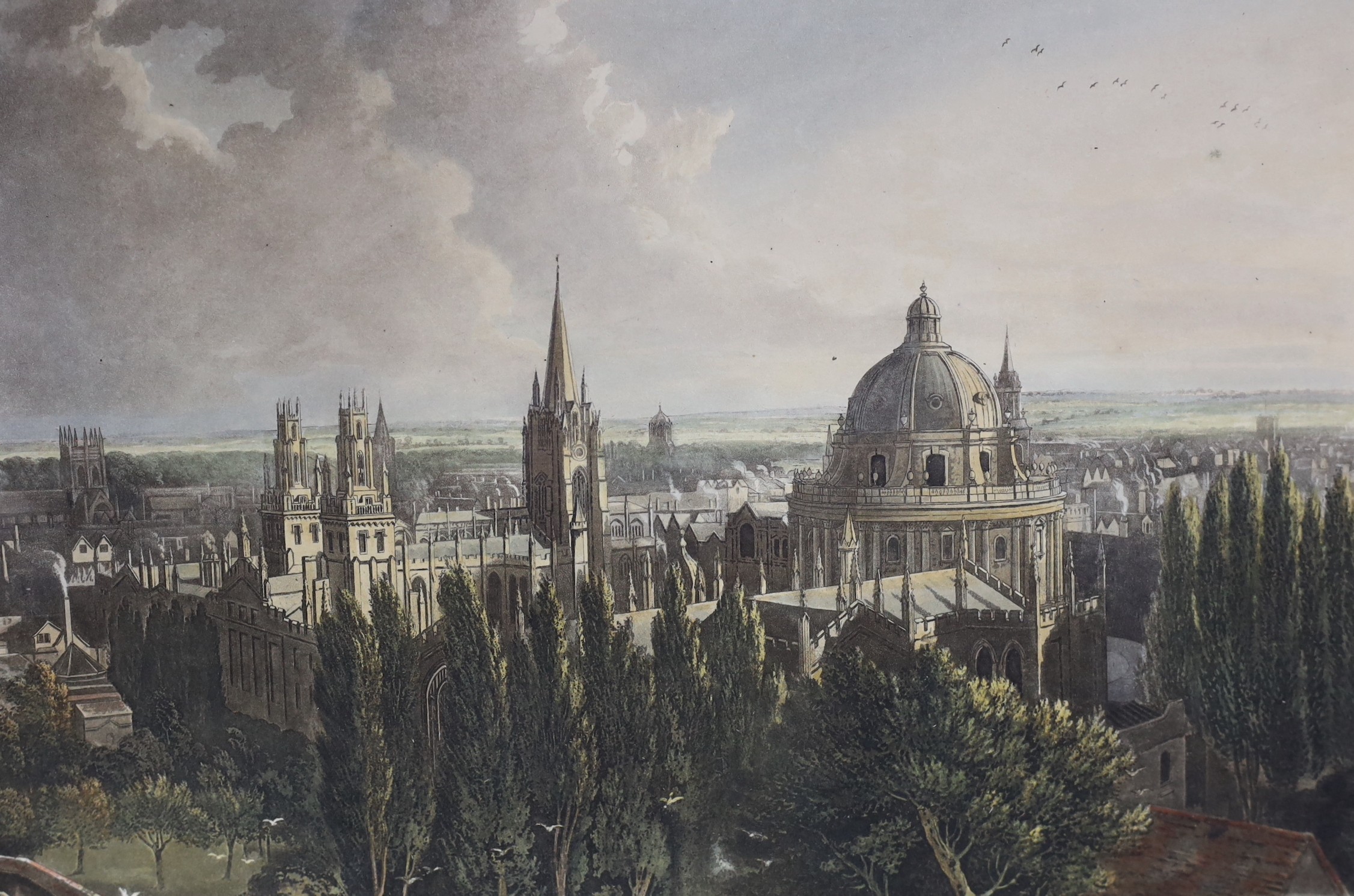 Ackermann, Rudolph - London - Oxford. ‘’A History of the University of Oxford…’’, 2 vols, 4to, 20th century half brown morocco, with marbled boards, with engraved portrait and 115 hand-coloured plates, (including 33 foun